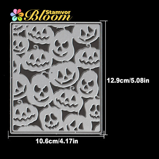 Original Lovely Layers Halloween Pumpkins Square Frame Background Cutting Dies