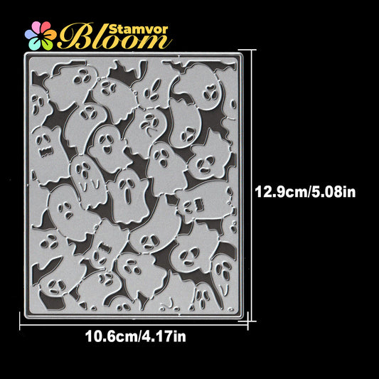 Original Lovely Layers Halloween Ghost Square Frame Background Cutting Dies