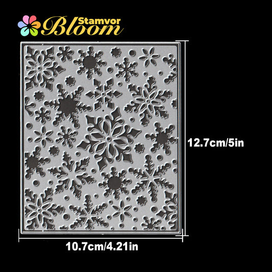 Original Lovely Layers Winter Christmas Snowflakes Snow Square Frame Background Cutting Dies