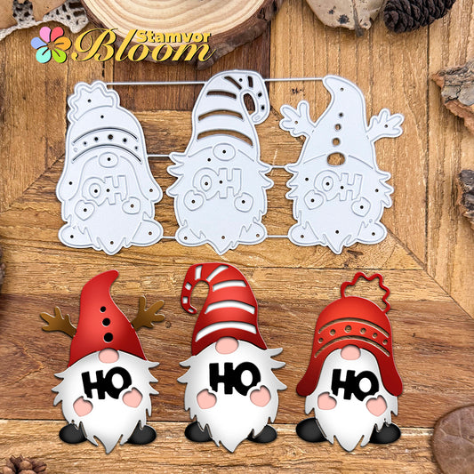 Original Christmas Lovely Gnomes HO HO HO Cutting Dies