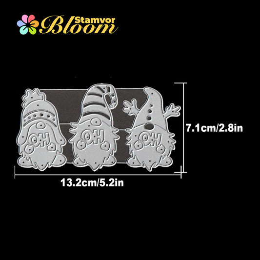 Original Christmas Lovely Gnomes HO HO HO Cutting Dies