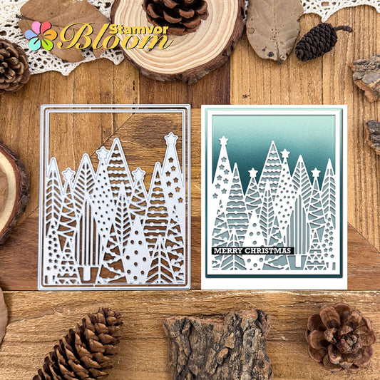 Original Christmas Trees Forest Square Frame Cutting Dies