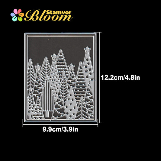 Original Christmas Trees Forest Square Frame Cutting Dies
