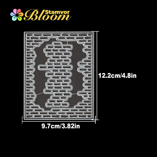 Original Retro Broken Brick Wall Square Frame Cutting Dies