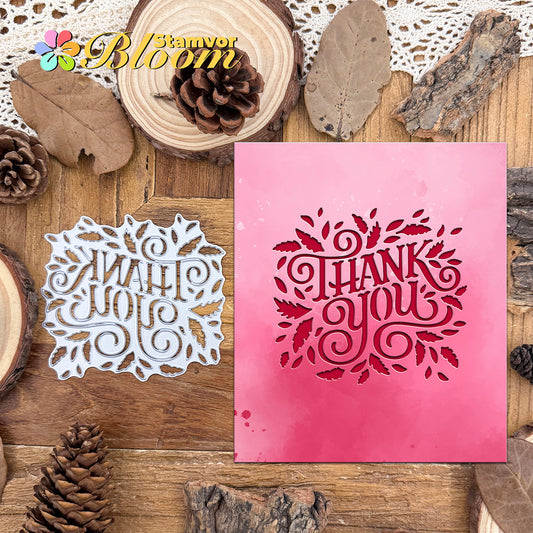 Original Lovely Hallow Title Words THANK YOU Cutting Dies