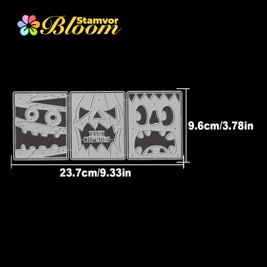 Original Lovely Halloween Mummy Zombie Pumpkin Squares Frames Cutting Dies