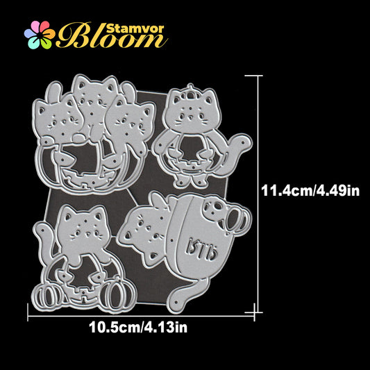 Original Lovely Halloween Pumpkins Cats Cutting Dies