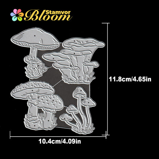 Original Retro Forest Fall Mushrooms Cutting Dies