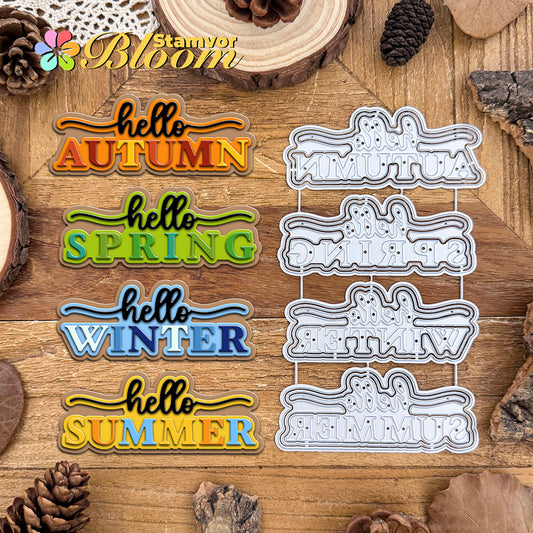 Original Lovely Layers Hello All Seasons Words Titles Cutting Dies