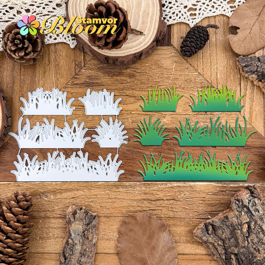 Original Lovely Half-cut Grass Borders Cutting Dies