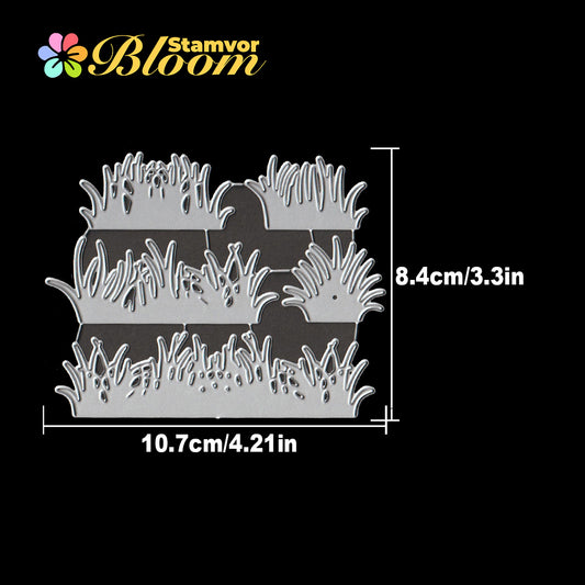 Original Lovely Half-cut Grass Borders Cutting Dies