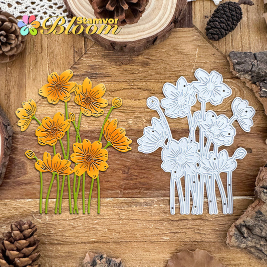Original Lovely Daisy Flowers Bouquets Cutting Dies