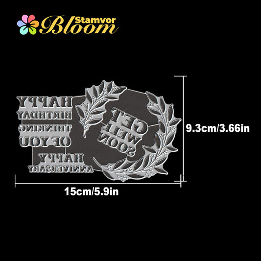Original Lovely Leaves Wreath with Practical Titles Cutting Dies
