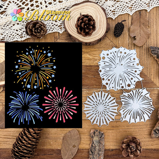 Original Lovely Holiday Night Stars Fireworks Cutting Dies