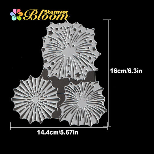 Original Lovely Holiday Night Stars Fireworks Cutting Dies