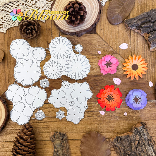 Original Lovely Layers Cherry Daisy Poppy Flowers Petals Cutting Dies