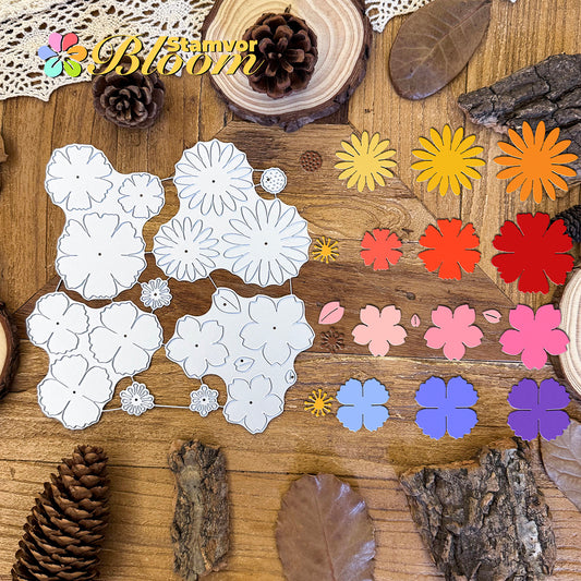 Original Lovely Layers Cherry Daisy Poppy Flowers Petals Cutting Dies