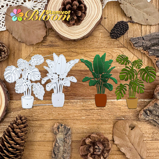 Original Lovely Monstera Potted Plants Cutting Dies