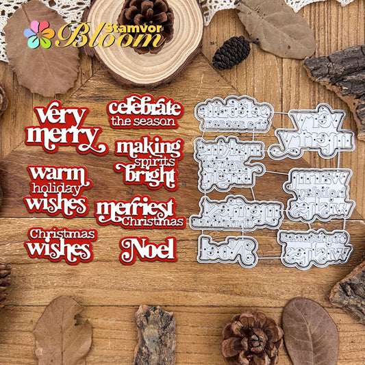 Original Lovely Layers Christmas Titles Cutting Dies