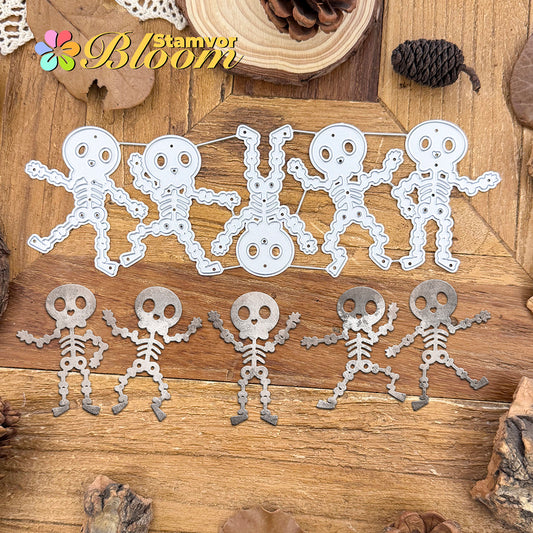 Original Lovely Halloween Dancing Skeletons Cutting Dies