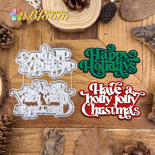 Original Lovely Layers Christmas Winter Titles Cutting Dies