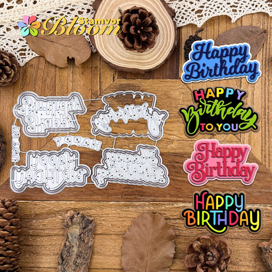 Original Lovely Layers HAPPY BIRTHDAY Titles Cutting Dies