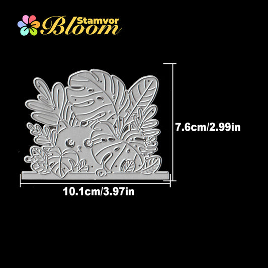 Original Lovely Cat Hiding in the Tropical Bushes Half-cut Cutting Dies