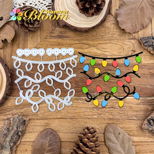 Original Lovely Christmas Party String Lights Cutting Dies