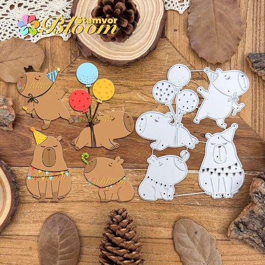 Original Lovely Birthday Party Capybaras Cutting Dies