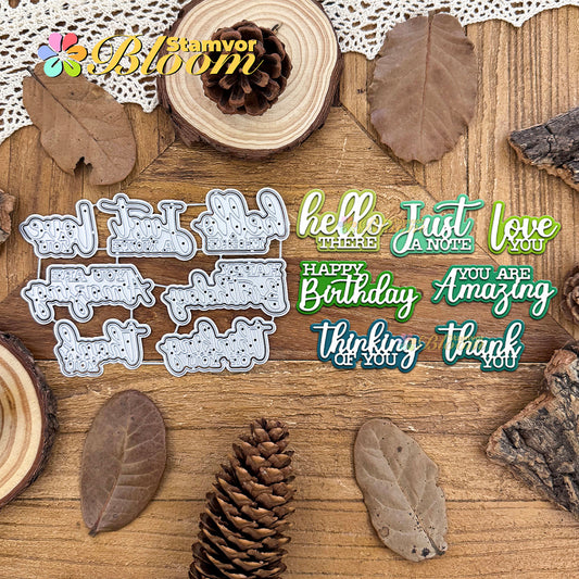 Original Lovely Basic Commonly Used English Sentences Titles Cutting Dies