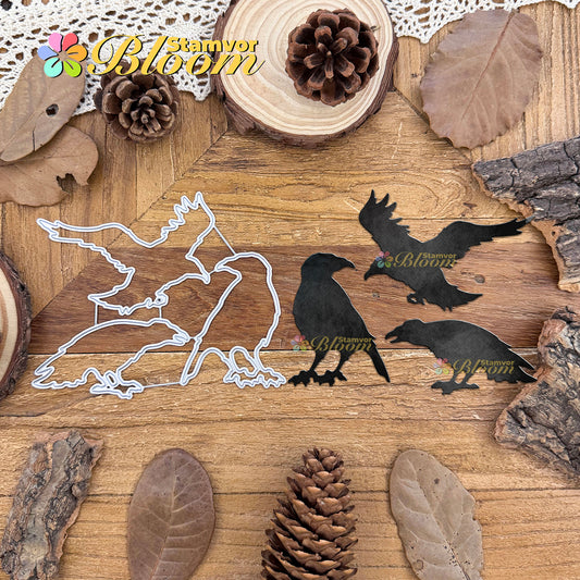 Original Retro Halloween Birds Crows Cutting Dies