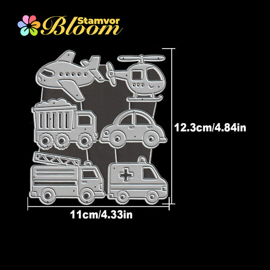 Original Lovely Transportations Airplane Helicopter Cars Fire Trucks Ambulance Cutting Dies