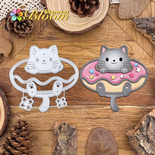 Original Lovely Cat with Donut Shaker Cat Cutting Dies