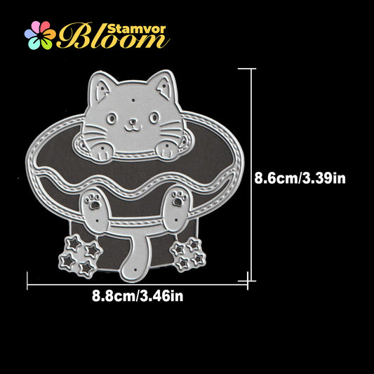 Original Lovely Cat with Donut Shaker Cat Cutting Dies