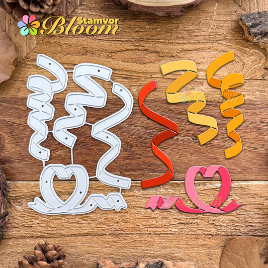 Original Lovely Celebrate Party Love Ribbons Cutting Dies