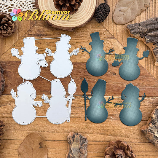Original Lovely Winter Christmas Snowman Silhouettes Cutting Dies