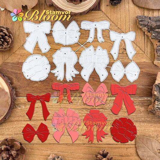 Original Lovely Birthday Gifts Christmas Bows Cutting Dies