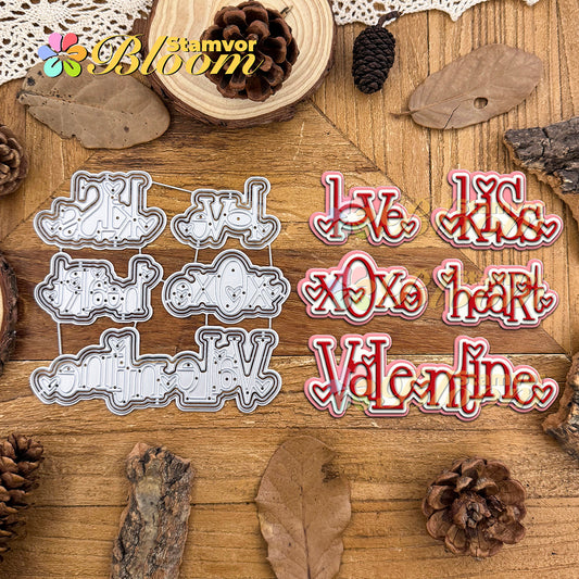 Original Lovely Layers Valentine's Day Love Titles Words Cutting Dies
