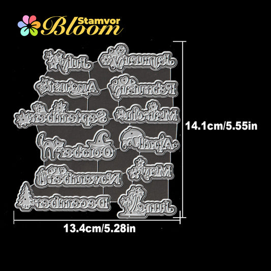 Original Lovely Layers Month Date Titles Cutting Dies