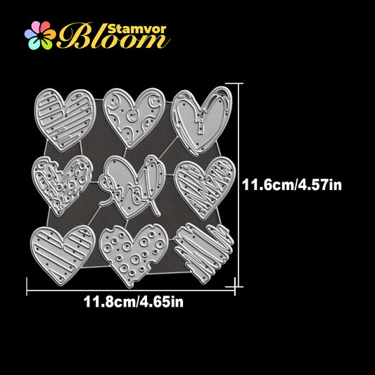 Original Lovely Valentines Day Lines Dots Loves Cutting Dies