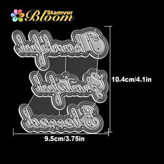 Original Lovely Layers Titles Words THANKFUL GRATEFUL BLESSED Cutting Dies