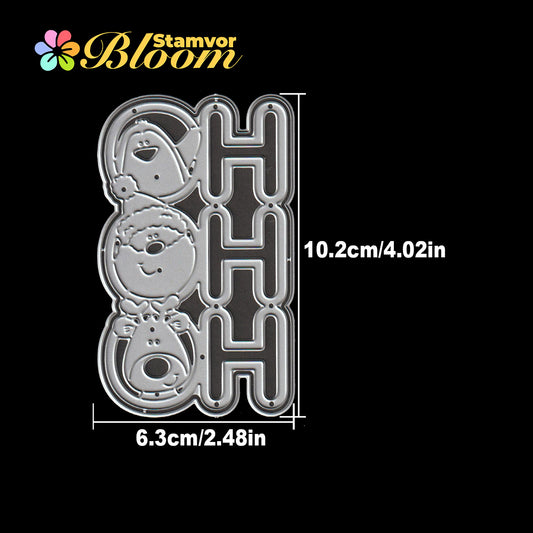 Original Lovely Layers Christmas Title HOHOHO With Penguin Santa Claus Deer Cutting Dies