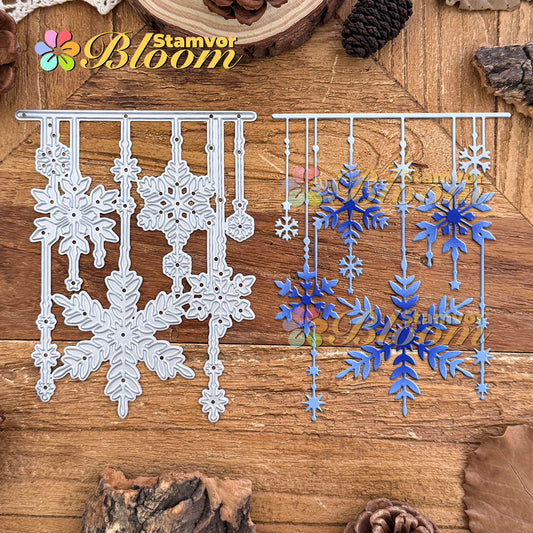 Original Beautiful Winter Christmas Snowflakes Lace Border Cutting Dies