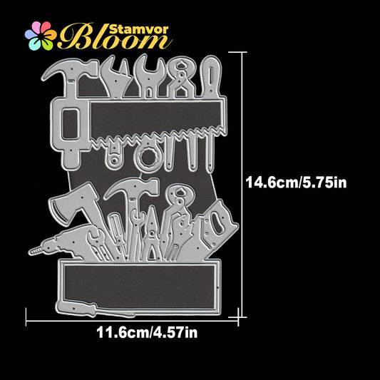 Original Retro Father's Day Birthday Tools Title Frames Cutting Dies