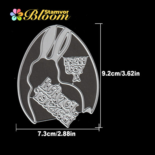 Original Lovely Easter Egg Bunny Titles Cutting Dies