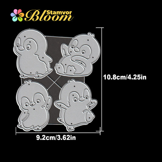 Original Lovely Funny Winter Animals Penguins Cutting Dies