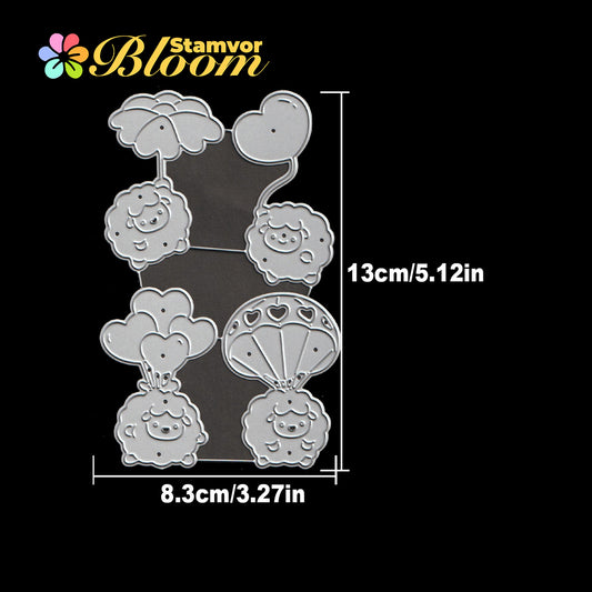 Original Lovely Valentine's Day Love Balloons Sheeps Cutting Dies