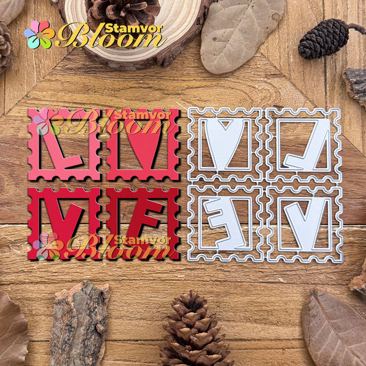 Original Lovely Valentine's Day LOVE Stamps Frames Cutting Dies