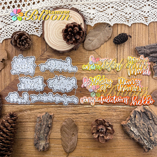 Original Lovely Layers Hand-writer Tiitles Cutting Dies