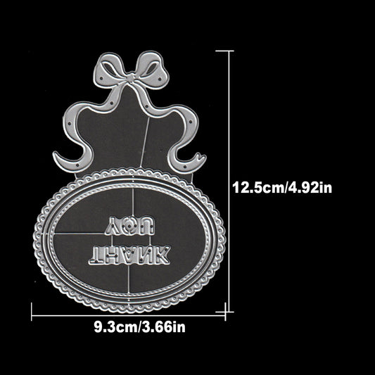 Lace Layers Ovals Bow THANK YOU Tags Dies